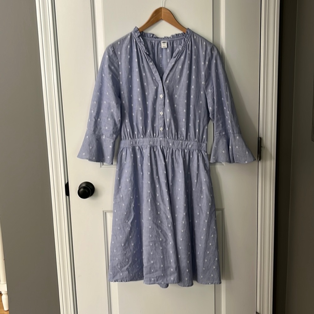 Old Navy chambray linen style clip dot dress